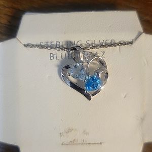 Sterling silver blue topaz necklace